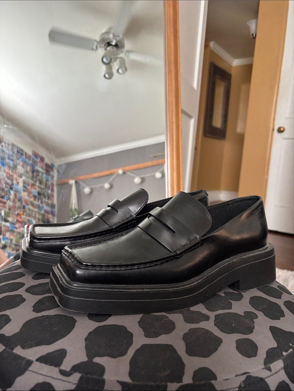 Black Leather Penny Loafers - Classic Slip-On Dress Shoes